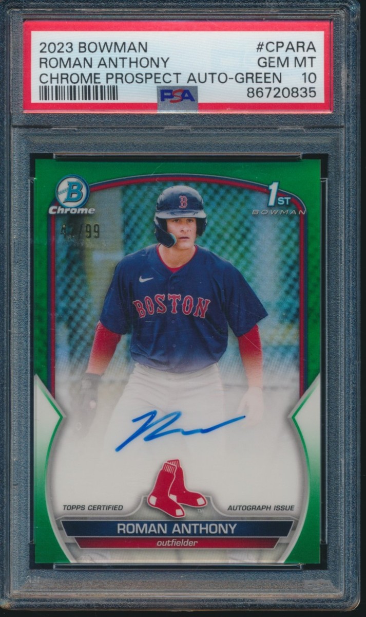 PSA 10 ROMAN ANTHONY AUTO 1st 2023 Bowman Chrome GREEN REFRACTOR