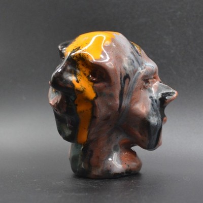 ''Double Hegemon'' - Abstract Original Clay Sculpture. Hand made & glazed.