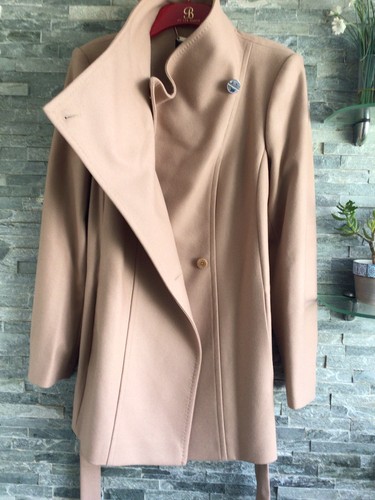 Ted Baker Smart Camel 3/4 Belted Coat Wool/Cashmere Blend Rrp £299 - Picture 2 of 15