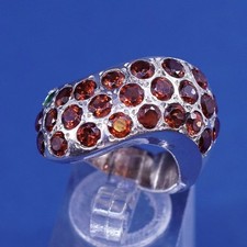 sz 7 vtg Sterling silver handmade 925 Statement cocktail ring w/ cluster cz