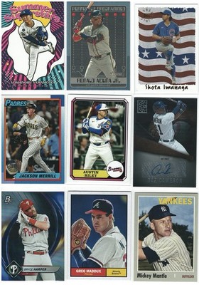 MLB lot (9 Cards) - Nm/mt - Mantle, Acuna, Harper, others
