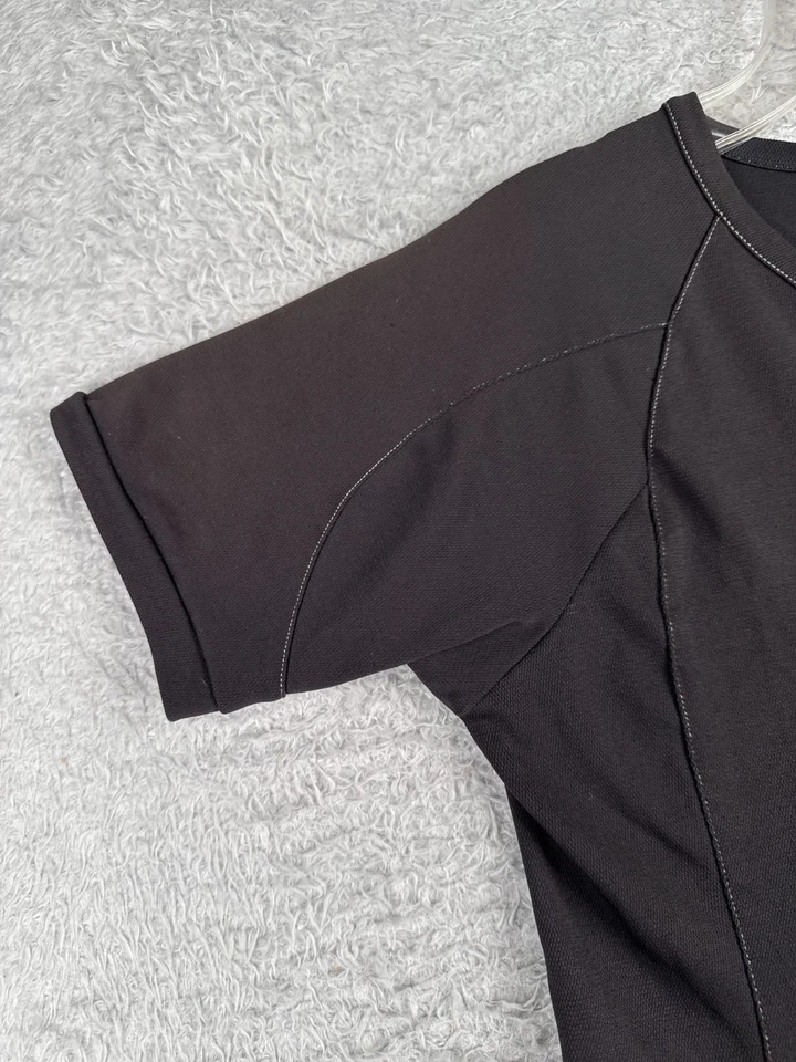 Женская велосипедная майка Nema большая черная на молнии с коротким рукавом из полиэстера выцветшая коряга - Изображение 3 из 4