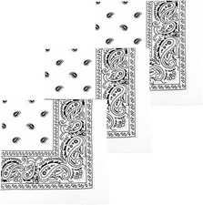 3 Pack Extra Large Bandanas 27  x 27  100 Cotton for Men  Women Paisley Handke