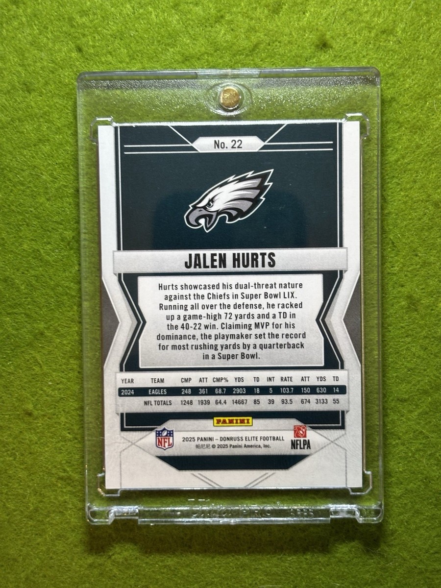 Jalen Hurts GREEN KABOOM PRIZM STYLE EXPLOSION CARD # /999 SP 2025