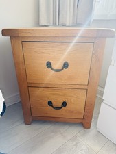 Solid Oak 2 Drawer filing Cabinet