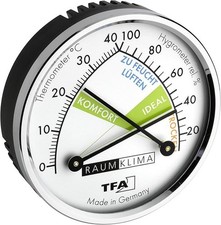 Image of TFA Dostmann Analogue Thermometer Hygrometer Indoor Humidity 71x23x71mm Meter