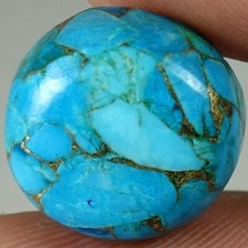 Natural Sky Blue Copper Turquoise Round Cabochon Gemstones 09.50Cts 14x 14x 06mm