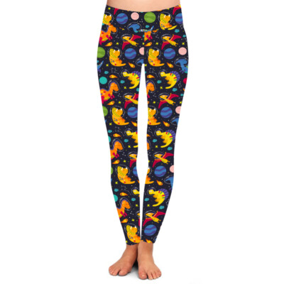 Space Dinosaurs Printed leggings Yoga Elasticated women's Kids