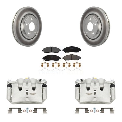 Brake Caliper Coat Rotor  Semi-Metallic Pad Front Kit For Honda Pilot Ridge