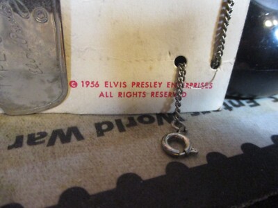 Vintage 1956 On Orig Card ELVIS PRESLEY Dog Tag Elvis Presley
