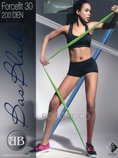 Women's Elastic Sports Shorts 200 Denier Black FORCEFIT30