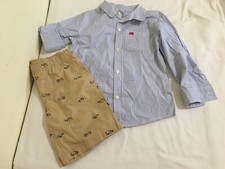 NEW Carter's Boys 2-PC Striped Firetruck Button Top and Short Set