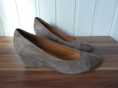 Chaussures escarpins GEOX 35 marron Daim Talon Compensé bout pointu - Photo 1/4