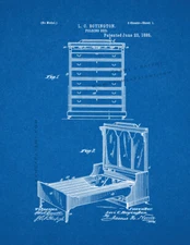 Folding Bed Patent Print Blueprint