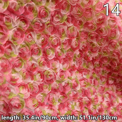 Tela de malla con flores de rosa 3D para boda vestido formal costura hágalo usted mismo manualidades - Imagen 25 de 38