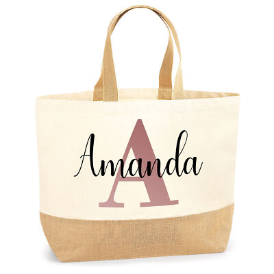 Strandtasche Rosegold Name und Initiale Personalisiert Urlaub Urlaub Geschenke für...