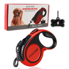 New Beastron Dog Leash Heavy Duty Retractable + Waste bag Dispenser Tangle-Free