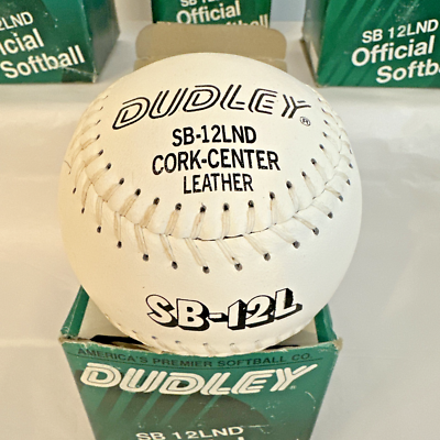 Lot De 2 Balles De Softball Dudley Spalding Cuir 12 Pouces - Core Cork, Neuves