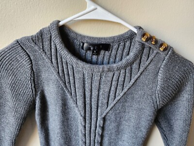 Grey 3/4 Sleeve Sweater Dress Size Small by Mak Sweater