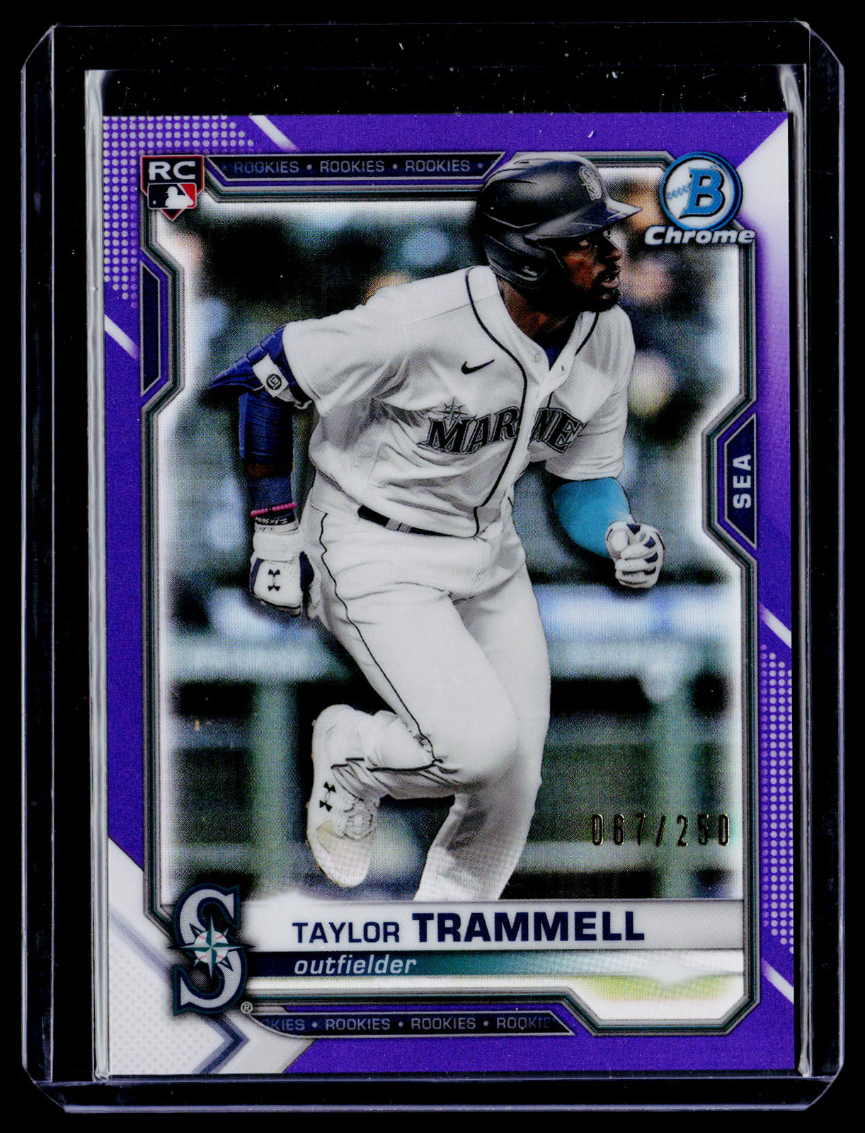 2021 Bowman Chrome #61 Taylor Trammell Purple Refractor #/250