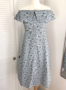 warehouse ditsy button through dress
