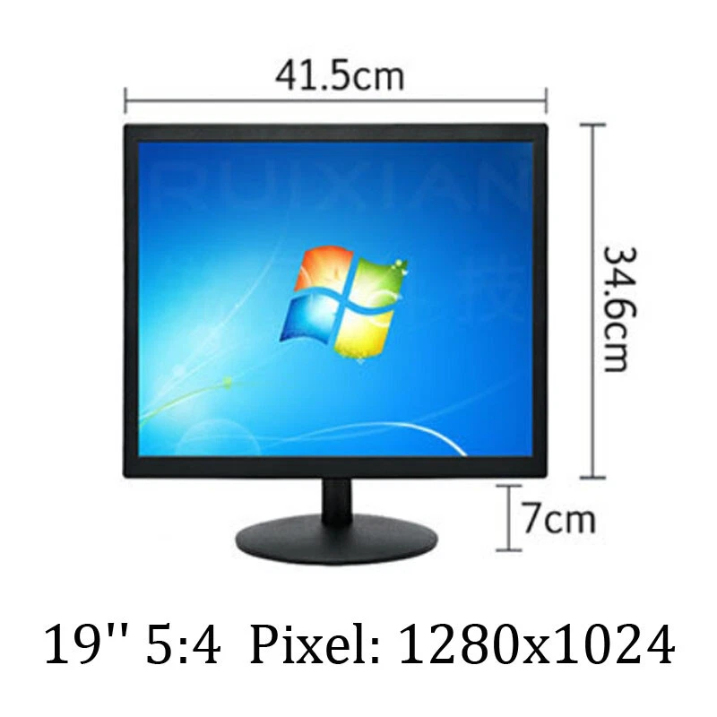 19'' Portable Computer VGA  PC Display HD TV Screen  HDMI CCTV Security Monitor - Image 2 of 4