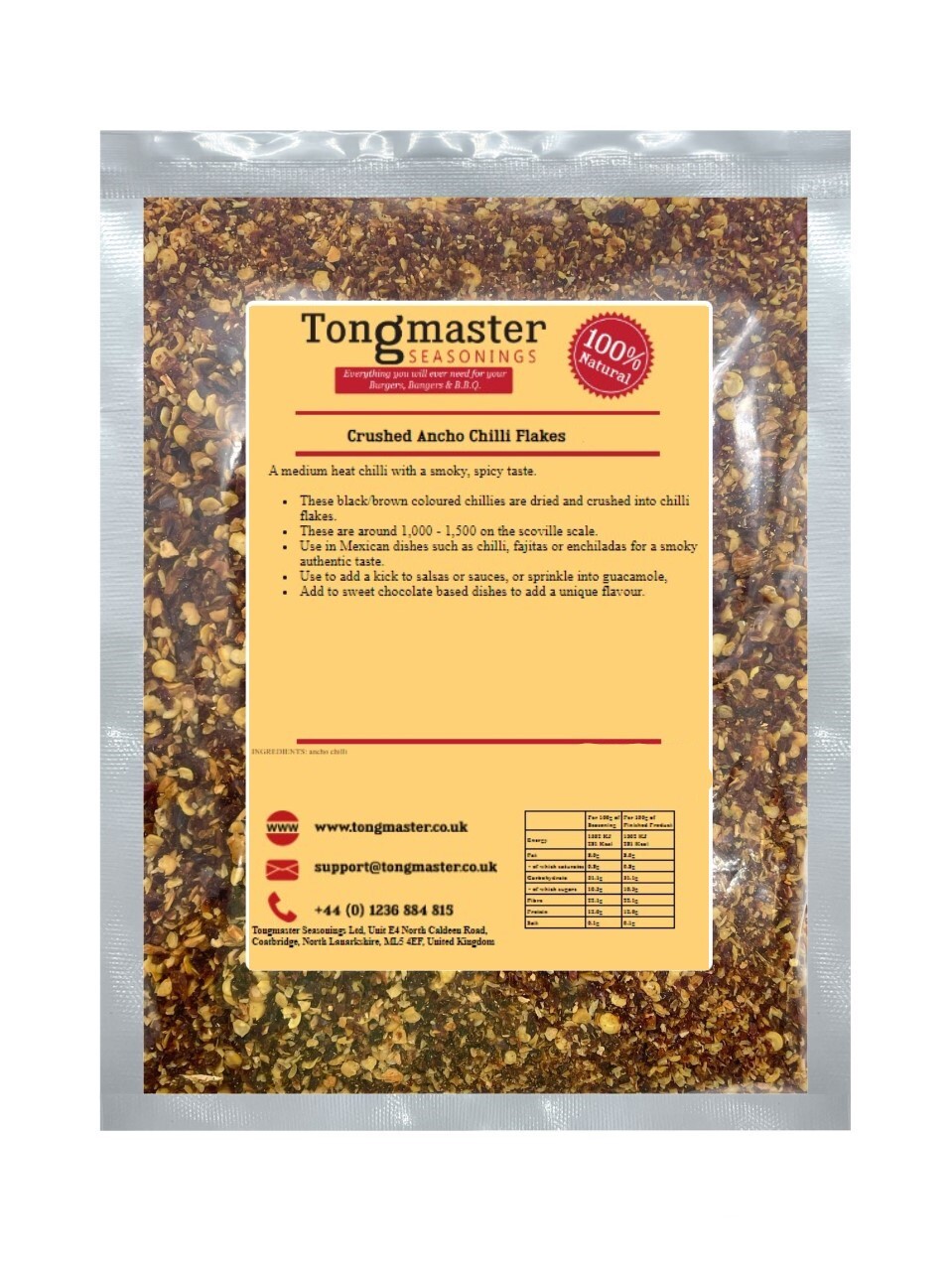 Ancho Chilli Flakes - 200g
