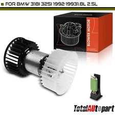 2x HVAC Heater Blower Motor & Blower Motor Resistor for BMW	318i	E30 325i 92-93