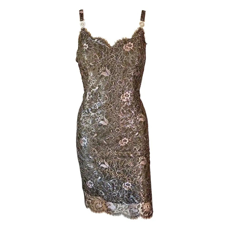 ワンピース Vintage Versus Versace Floral Mini Dress Vintage 1992 GIANNI VERSACE VERSUS Baroque Swirl Floral