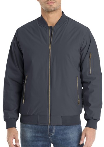 Men's Windbreaker Bomber Jackets Casual Warm Padded Lightweight Pilot Work Coats - Picture 55 of 76