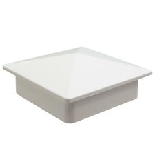 4" x 4" Sq Flat External Vinyl Post Cap (White)