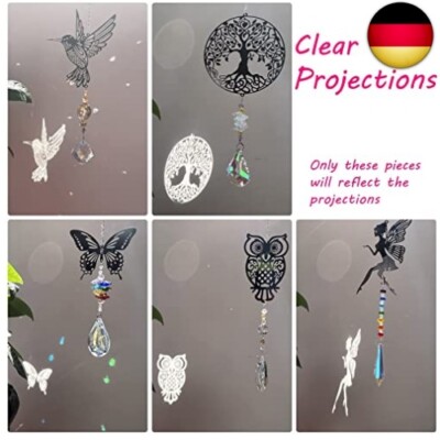 2er Set Sonnenfänger Kristallkugeln - Wetterfeste Garten-Deko Mit Glückssymbolen