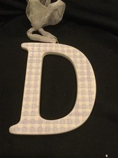 AMSCAN Ceramic Baby Wall Letter D Light Blue/Lavander Different Designs 449074