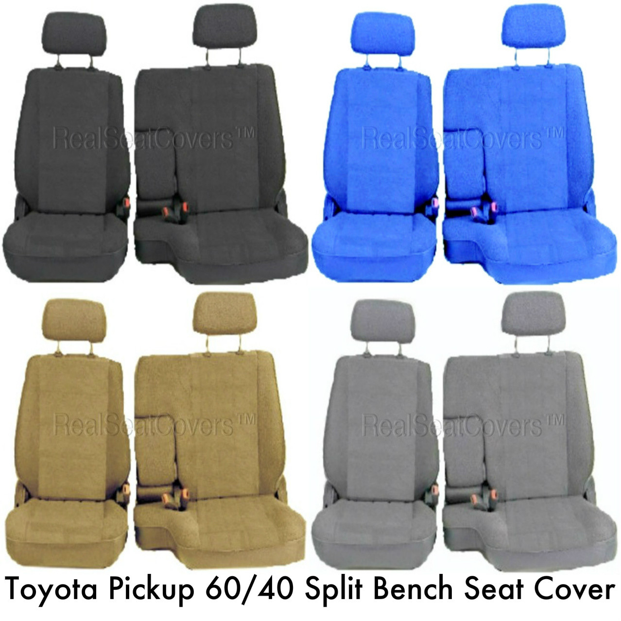 60/40 Split Bench Seat Cover Detachable Headrest Custom Exact Fit for