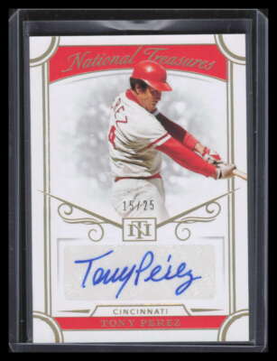 2021 Panini National Treasures Signatures Holo Gold 15 Tony Perez Auto 15/25