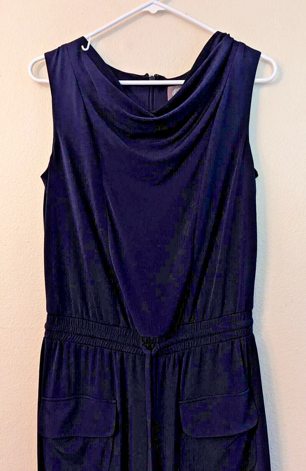 Mono Vince Camuto Talla S Para Mujer Azul Jersey Tejido Bolsillo Carga Pierna Ancha 0325 Foto 3 de 4