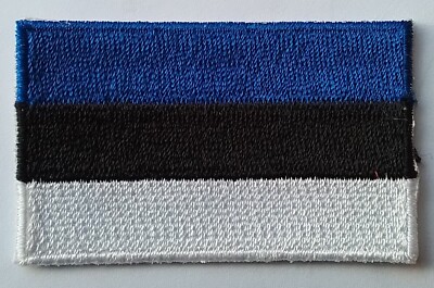 ESTNISCHE FLAGGE AUFNÄHER besticktes Abzeichen 3,8 cm x 6 cm baltische Staaten Eesti Vabariik