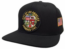 City Of Los Angeles W/ USA Flag Seal Black/Gold Snapback