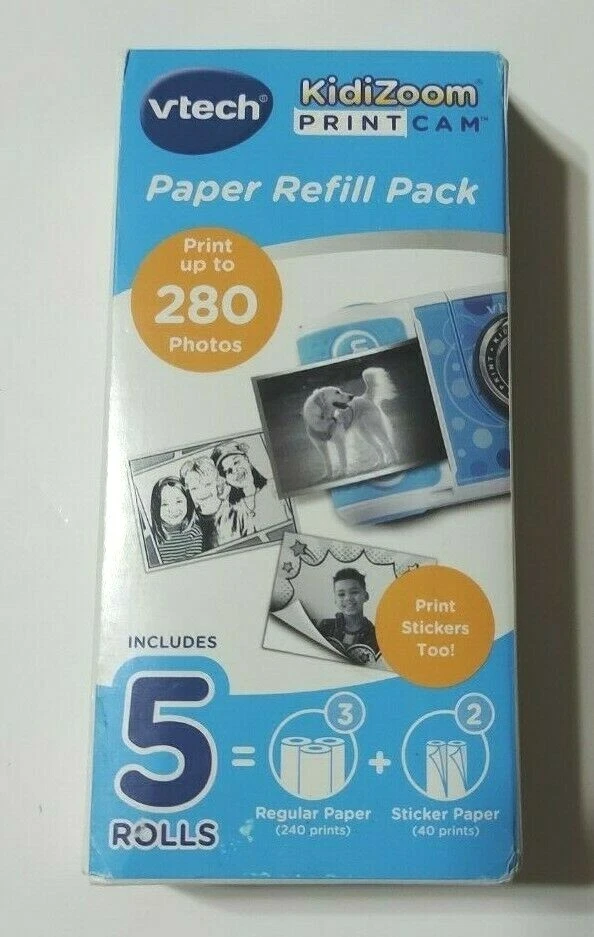 Vtech KidiZoom Printcam Paper Refill Pack 5 Rolls, 3 Regular 2 Sticker