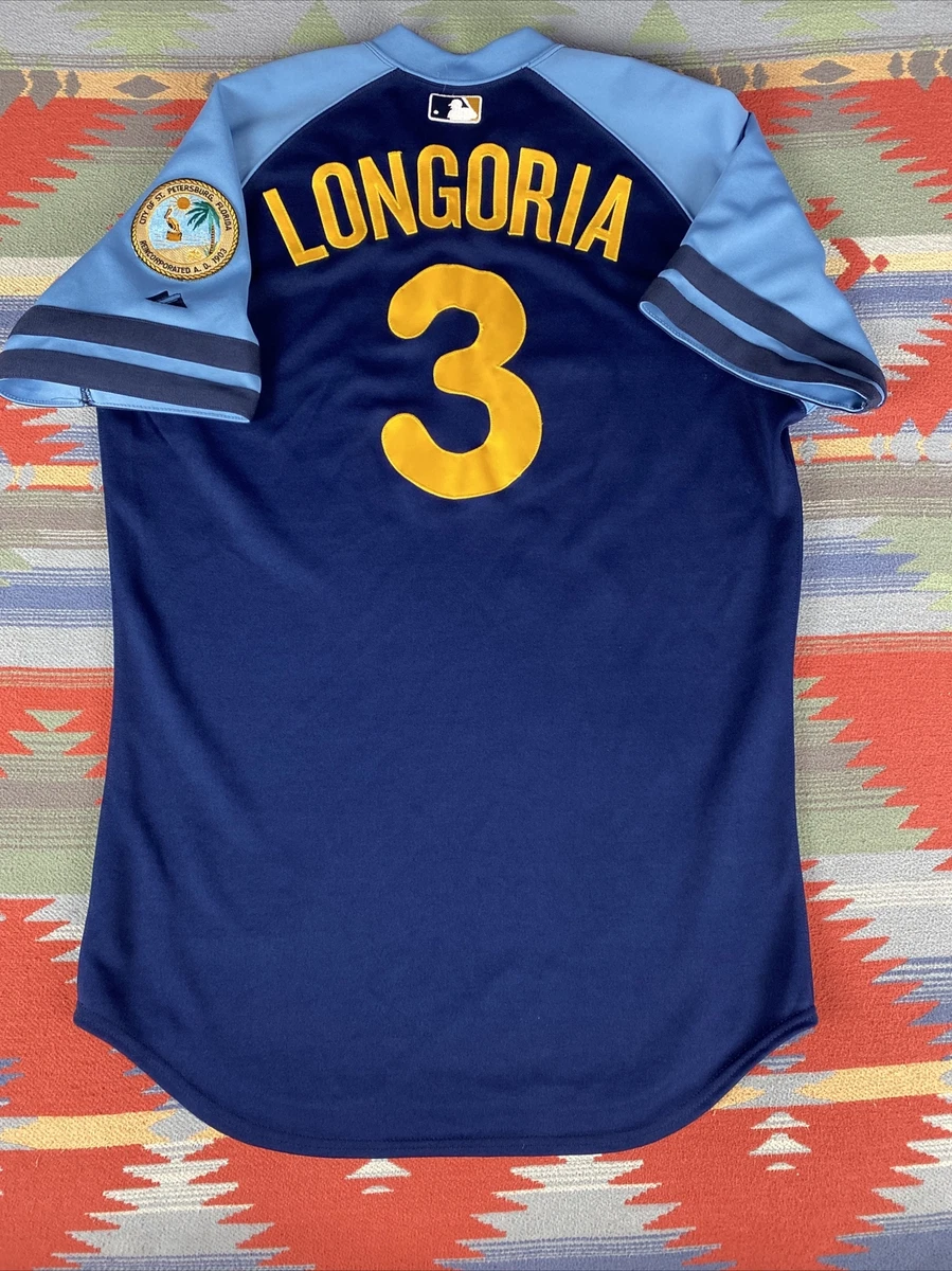 Tampa Bay Devil Rays Evan Longoria Authentic Turn Back the Clock Jersey sz  44 L