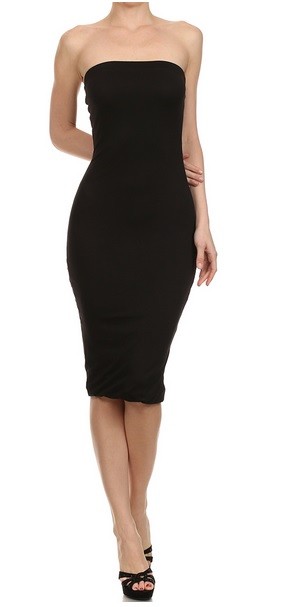 SEXY STRAPLESS TUBE BODYCON SLIM FITTED PENCIL MIDI KNEE LENGTH DRESS CLUBWEAR | eBay SEXY STRAPLESS TUBE BODYCON SLIM FITTED PENCIL MIDI KNEE LENGTH DRESS CLUBWEAR | eBay