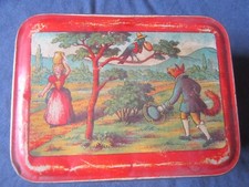 ANCIENNE BOITE METAL LES FABLES DE LA FONTAINE DAMOISEAU