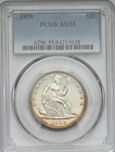 1859 Seated Liberty Half Dollar AU55 PCGS 90% Silver 50C No Motto