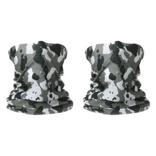 2pcs Summer Cooling Neck Gaiter Sun Protection Face Mask, Camo Blcak-white