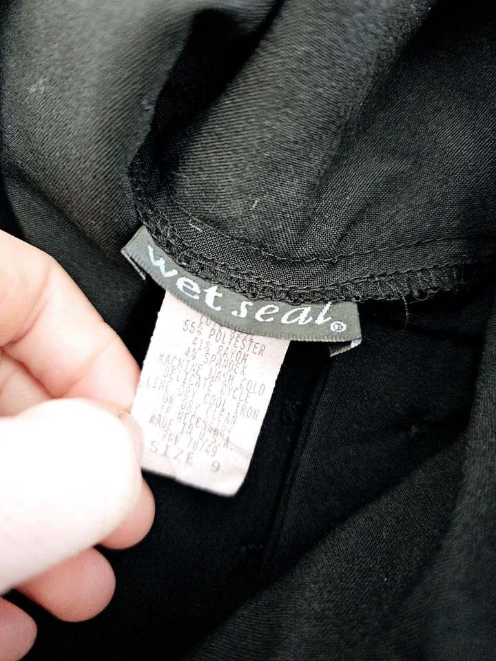 Wet Seal Womens Skirt Size 9 Y2k Black 1950s Brocade Pencil Stretch Dressy AT - Image 3 of 4