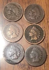 Indian Head 1887,1881,1888,1897,1881,1883 Get (6) These Actual Penny’s F017