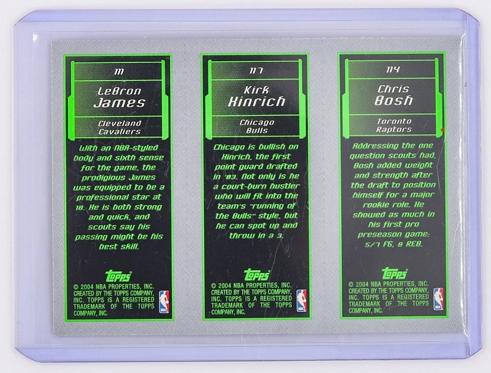 2004 Topps Rookie Matrix M3 Rookie Lebron James #111, Henrich #117, Bosh #114 Foto 2 de 2