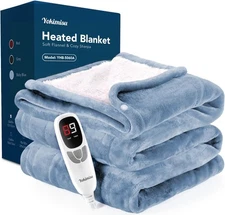 Heated Blanket Throw, 50x60 inches with 2 Wearable Buttons, Electric Blanket, 9