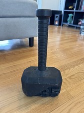 35 lb Cast Iron Hammer Shaped Dumbbell Black Fixed Weight Strength Training