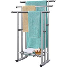 40" Tall Freestanding Towel Racks for Bathroom, 3 Tier Floor Towel Rack with ...